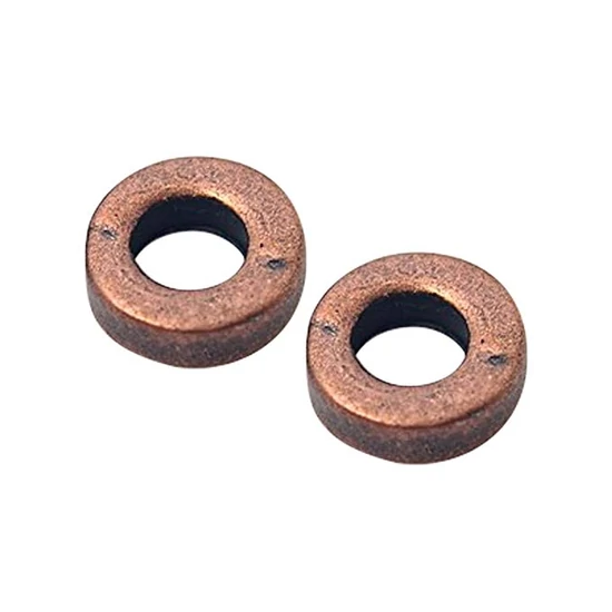 Köztesgyöngy - 6x2mm - Lapos fánk alakú - vörösréz  színben (10db)