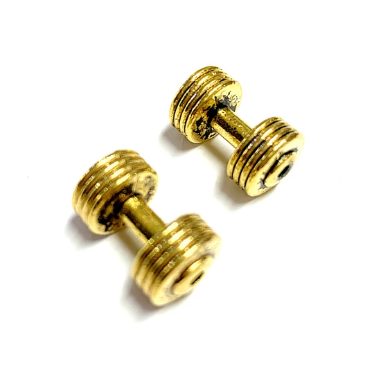 Köztes – súlyzó – 19,5x11mm - antik arany színben
