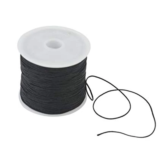 Makramé zsinór - 0,8mm - Fekete színben