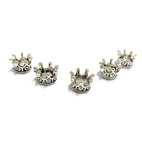 Köztes – korona - 7x11mm – antik ezüst színben 
