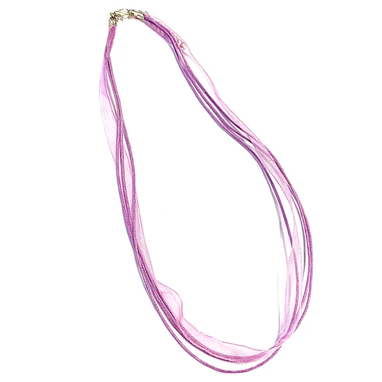 Láncalap - Viola /halvány lila/ organza szalagos, 3 viaszolt szállal díszítve