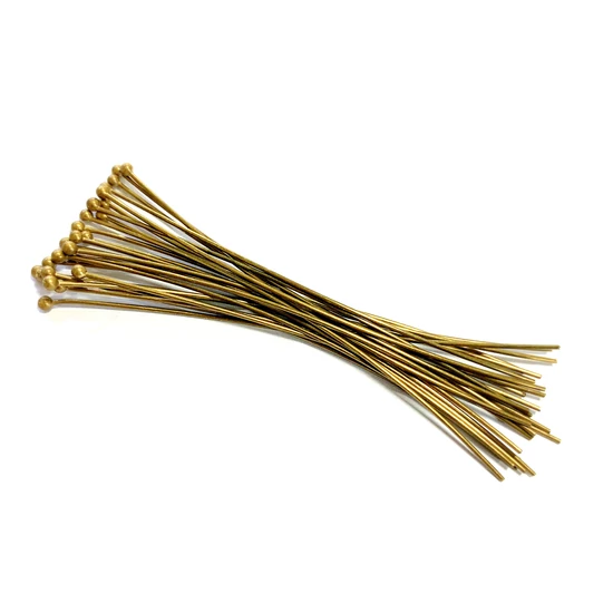 Szerelőpálca - 7mm - Sárga antik színben - golyó végű 