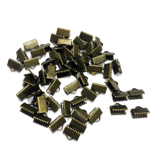 Szalagvég - 10mm - antik sárgaréz színben (10db)