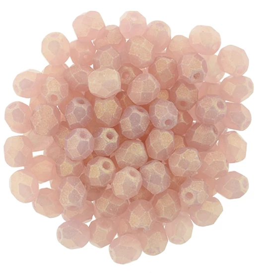 Cseh Csiszolt - 4mm - Sueded Gold Milky Pink - S6C71010