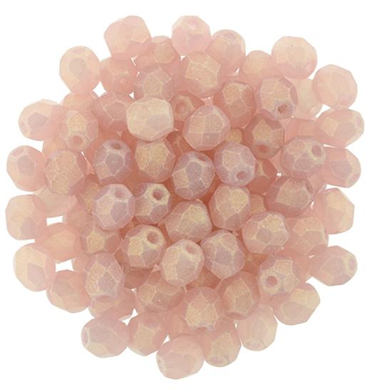 Cseh Csiszolt - 4mm - Sueded Gold Milky Pink - S6C71010