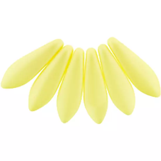 Lándzsa (szirom) Cseh préselt üveggyöngy - 5x16mm - Powdery - Pastel Yellow - 29301AL 