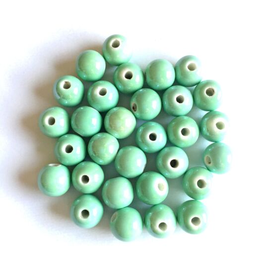 Kerámia gyöngy - 11mm - Akvamarin színben