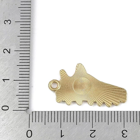 Medál - Foci cipő - 14x25x1mm - piros, fehér- arany színben