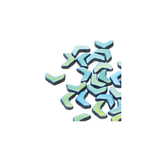  Chevron Duo - gyöngy - 10x4mm - Jet Full AB - 28703