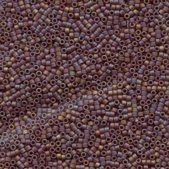 Miyuki Delica - 11/0 -  MATTED OPAQUE BROWN AB - 0884