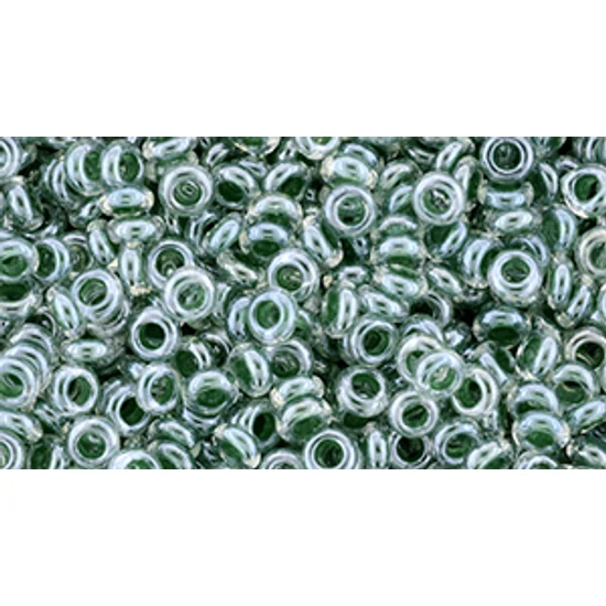 Toho demi round gyöngy - 8/0 - Inside-Color Crystal/Emerald-Lined - 1070