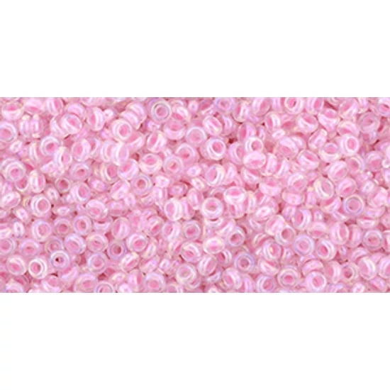 Toho demi round gyöngy - 11/0 - Inside-Color Rainbow Crystal/Bubble Gum-Lined - 780