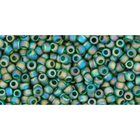 Toho kásagyöngy - 11/0 - Transparent-Rainbow-Frosted Green Emeraldt - 179F