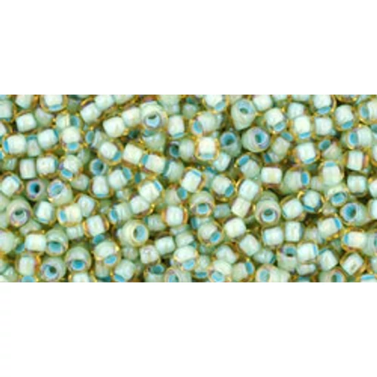 Toho kásagyöngy - 11/0 - Inside-Color Rainbow Lt Topaz/Sea Foam-Lined - 952
