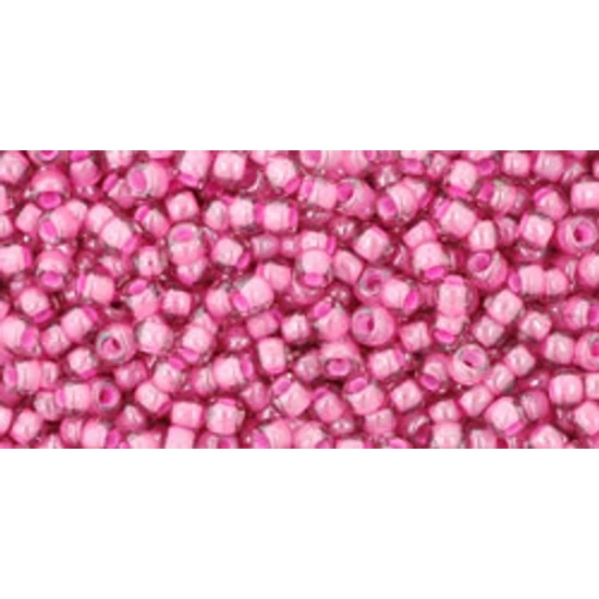 Toho kásagyöngy - 11/0 - Inside-Color Lt Amethyst/Pink-Lined - 959