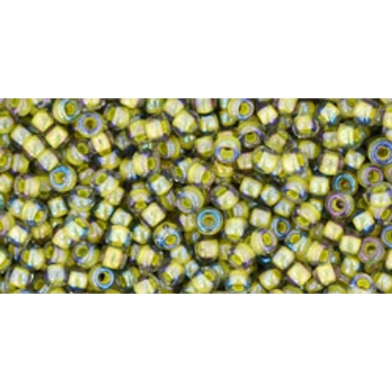 Toho kásagyöngy - 11/0 - Inside-Color Luster Black Diamond/Opaque Yellow-Lined - 246