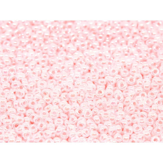 Miyuki kásagyöngy - 11/0 - WHITE/PINK COLOR LINED - 0427