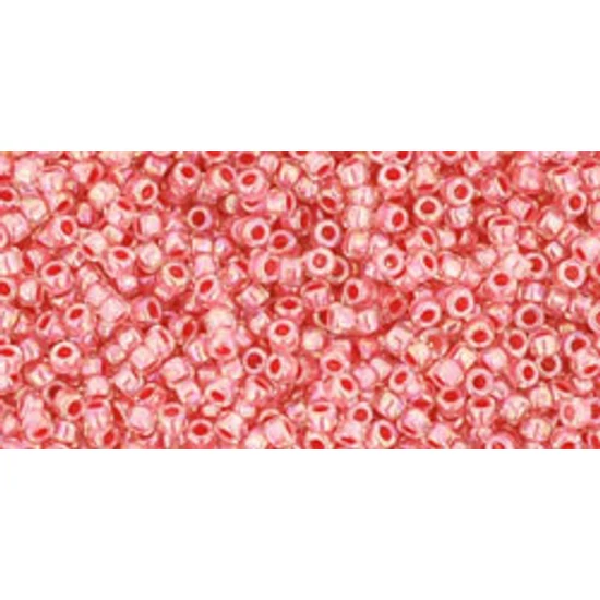Toho kásagyöngy - 15/0 - Inside-Color Rainbow Crystal/Salmon-Lined - 779