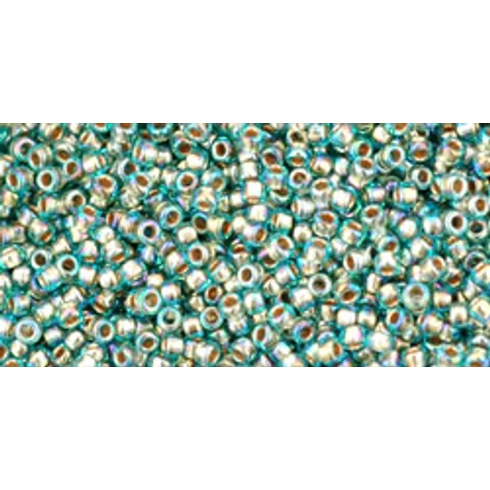 Toho kásagyöngy - 15/0 -Gold-Lined Rainbow Aqua - 995