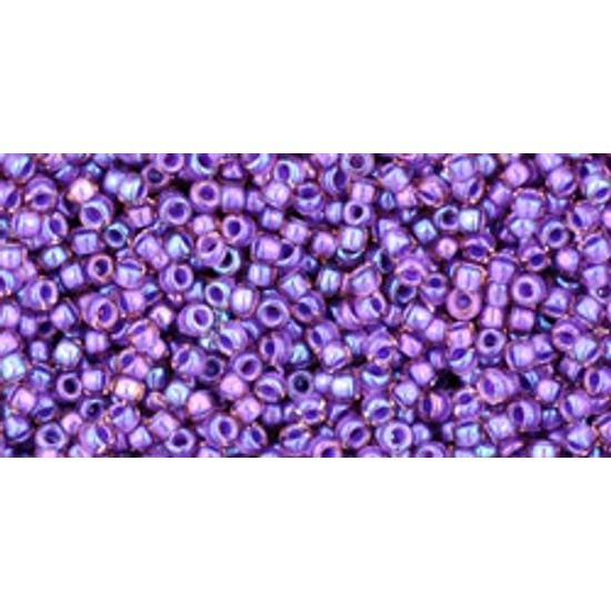 Toho kásagyöngy - 15/0 - Inside-Color Rainbow Rosaline/Opaque Purple-Lined - 928