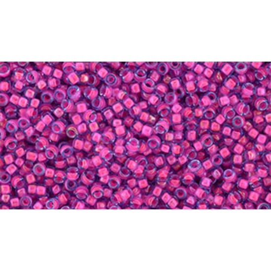 Kásagyöngy - Toho - 15/0 - Luminous Lt Sapphire/Neon Pink-Lined - 980