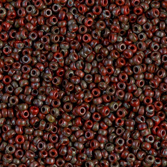 Miyuki kásagyöngy - 15/0 - PICASSO OPAQUE RED GARNET - 4513