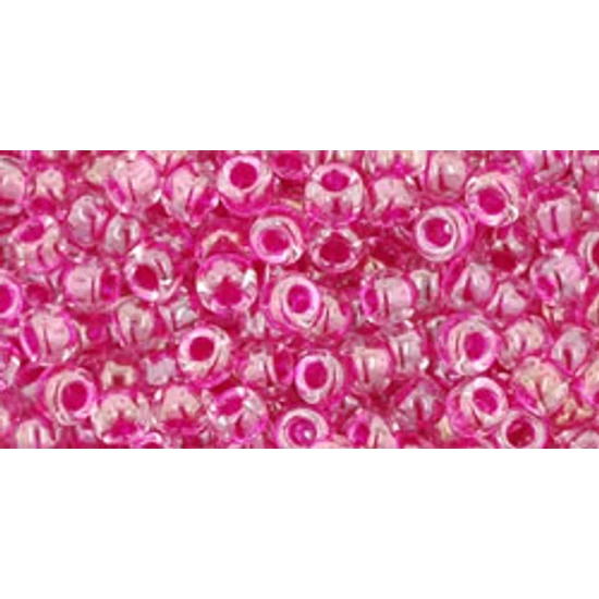 Toho kásagyöngy - 8/0 - nside-Color Crystal/Fuchsia-Lined - 350