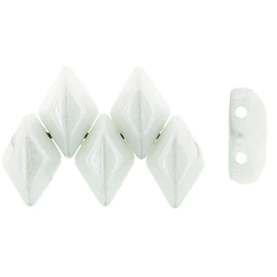GEMDUO™ gyöngy - 8x5mm - Luster - Opaque White - L03000