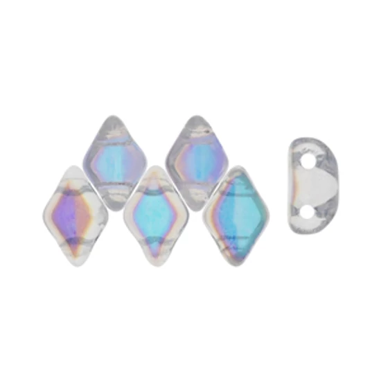 Gemduo™ gyöngy - 8x5mm - Crystal AB - X00030