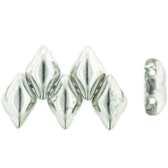 GEMDUO™ gyöngy - 8x5mm - Silver 1/2 gyöngy - S00030
