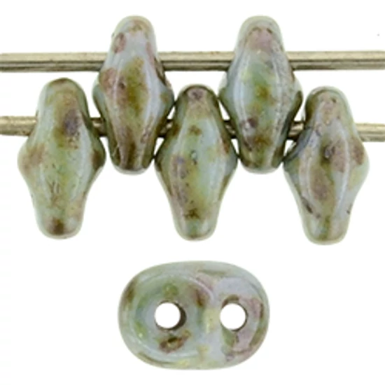 SuperDuo - 2,5x5mm - Luster - Green/Opaque White - LN03000