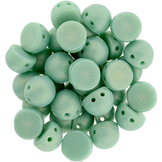 2-LYUKÚ CABOCHON - 7 MM - Sueded Gold Turquoise - S6C63130