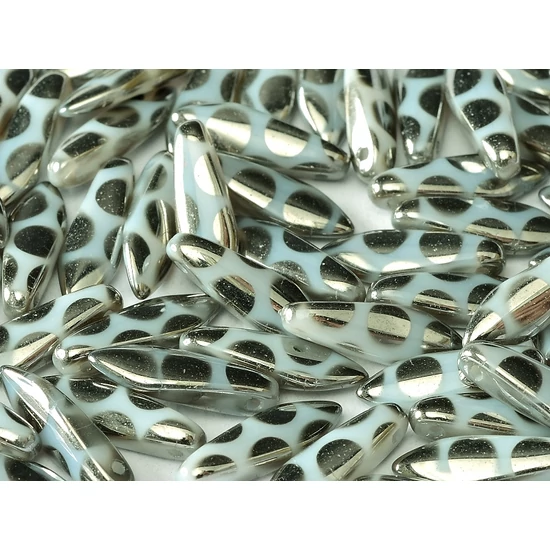 Lándzsa (szirom) gyöngy - ALABASTER CHROME DOTS - 5x16mm - 02010/2740A - 1lyukú