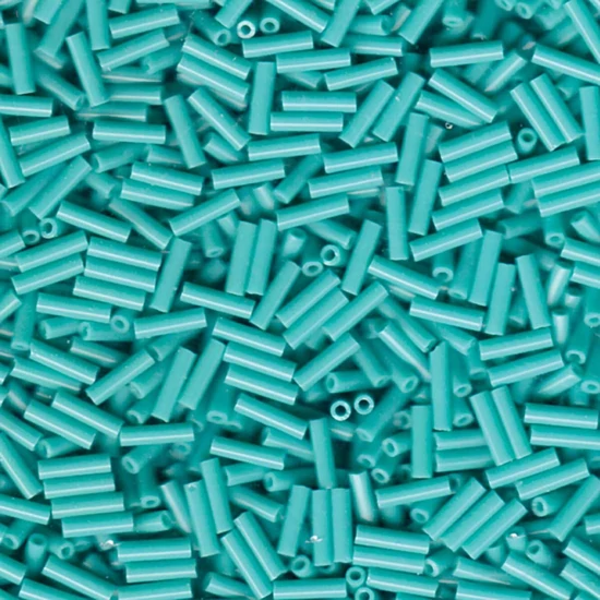 Miyuki szalma gyöngy - BUGLE - 6mm - OP TURQUOISE GREEN - 412