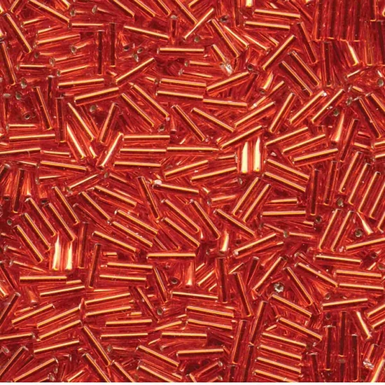 Miyuki szalma gyöngy - BUGLE - 6mm - RED - 043