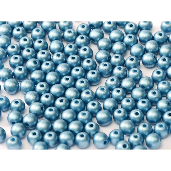 Üveggyöngy - alabaster metallic sea blue - 29434