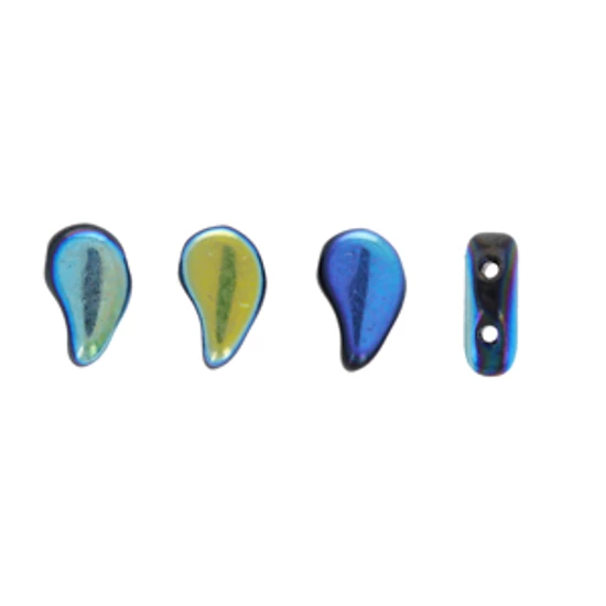 FlatDuo Beads 8x5mm - Jet Full Ab - 28703JT