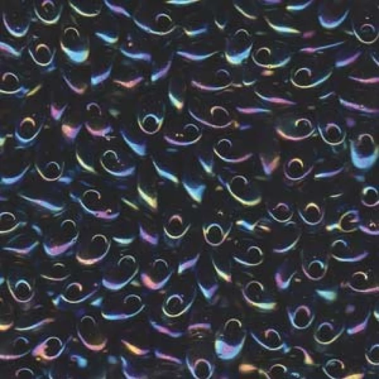 Long Magatama - 4x7mm - METALLIC VARIEGATED BLUE IRIS - 0455