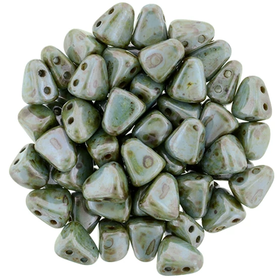 NIB-BIT - 6x5mm - Luster - Green/Opaque White - LN03000