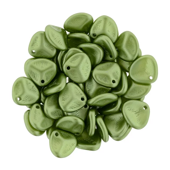 Petal - 8x7mm - Pearl Coat - Olive