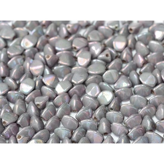 Pinch gyöngy - 5x3mm -  CHALK WHITE IRIS - 15781
