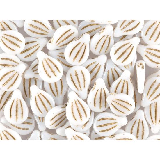 PRECIOSA - pip -  9x14mm - ALABASTER GOLD PAINTED - 02010/54302