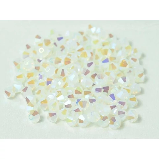 PRECIOSA MC Bicone - 4mm - WHITE OPAL 2X AB - 01000-20000