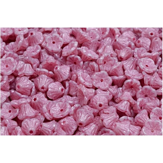 Cseh préselt virág gyöngy - 7x5mm - harangvirág - 54321 (20db)