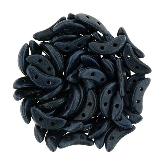 Félhold gyöngy - 10x4mm - Metallic Suede - Dk Blue - 79032MJT
