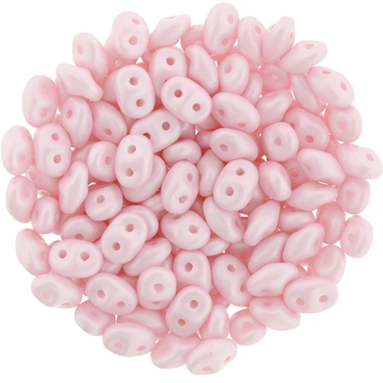 SuperDuo kétlyukú gyöngy - 2,5x5mm - Powdery - Pastel Pink - 29305AL