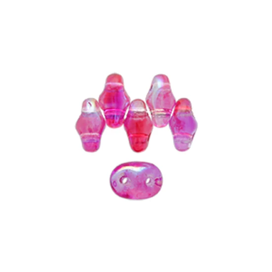 Superduo kétlyukú gyöngy - 2,5x5mm - SUMMER RAINBOW Pink - 48120