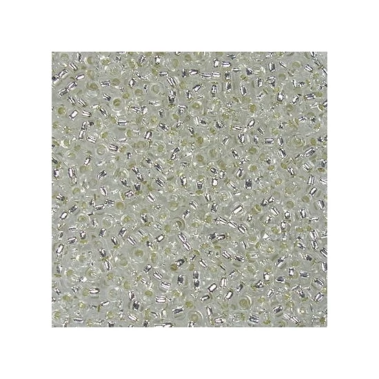 Kásagyöngy - 15/0 -  CRYSTAL SILVER LINED - 001