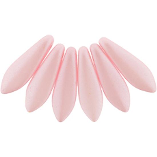 Lándzsa (szirom) Cseh préselt üveggyöngy - 5x16mm - Powdery - Pastel Pink - 29305AL