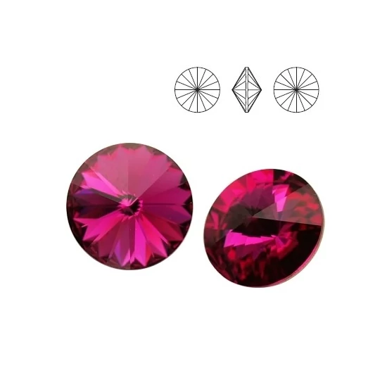 Swarovski Rivoli - 12mm - FUCSHIA -F